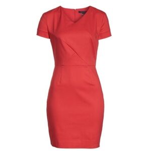 French Connection Glass Stretch Sheath Dress in Coral Size 4
